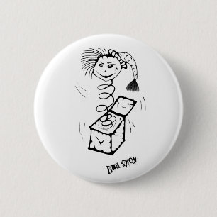 Badge Rond 5 Cm Mauvais Pin de jouet