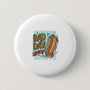 Badge Rond 5 Cm Mauvaise Journée Hot Dog Retro Vector Conception d