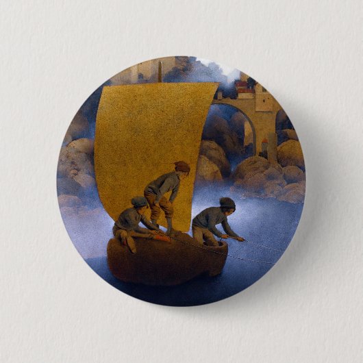 Badge Rond 5 Cm Maxfield Parrish Wynken Blynken et Nod (Devant)