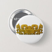 Badge Rond 5 Cm Mayan Jaguar - Or (Devant & derrière)