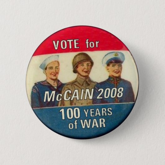 Badge Rond 5 Cm McCain 100 ans de bouton de guerre (Devant)