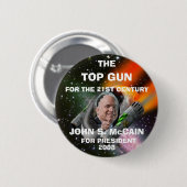 BADGE ROND 5 CM MCCAIN DE TOP GUN (Devant & derrière)