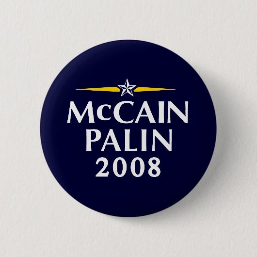 Badge Rond 5 Cm McCain Palin 2008 (Devant)