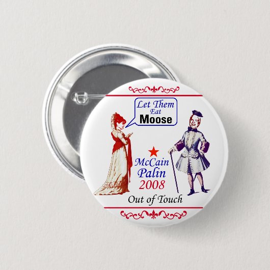 Badge Rond 5 Cm McCain Palin 2008 (Devant & derrière)