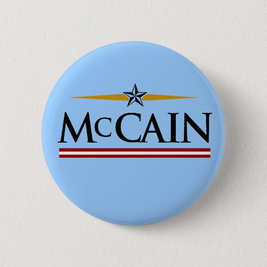 Badge Rond 5 Cm Mccain pour le président / McCain Button (Devant)