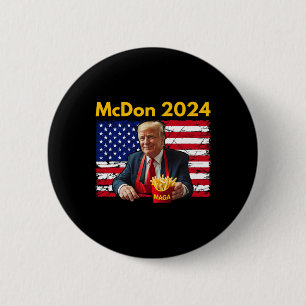 Badge Rond 5 Cm Mcdon Drôle Donald Trump Frites Cuisine Frites