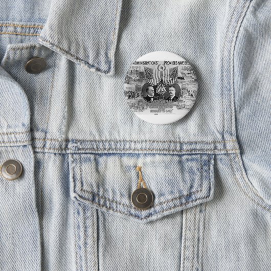 Badge Rond 5 Cm McKinley 1900 - Roosevelt (En situation)
