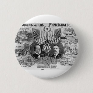 Badge Rond 5 Cm McKinley 1900 - Teddy Roosevelt