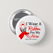 Badge Rond 5 Cm MDS I Wear a Ribbon For My Hero (Devant & derrière)