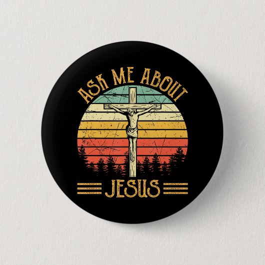 Badge Rond 5 Cm Me questionner sur Mon Jésus chrétien (Devant)