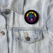 Badge Rond 5 Cm Mécanique Robotique Main Moderne | (En situation)