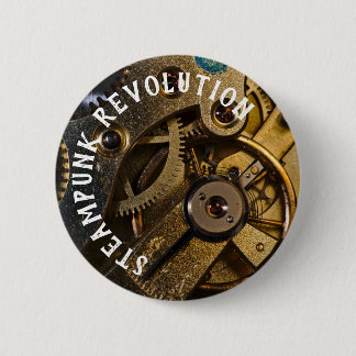 Badge Rond 5 Cm Mécanisme de Montre Steampunk