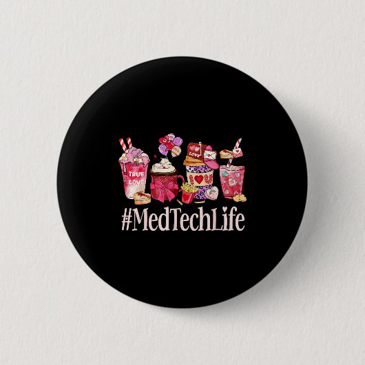 Badge Rond 5 Cm Med Tech Women Coffee Lovers Funny Valentine's Day (Devant)