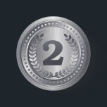 Badge Rond 5 Cm Médaille d'argent 2e place<br><div class="desc">Élégant champion 2ème prix médaille d'argent sur la conception de boutons / 2ème prix design qui rend un prix incroyable pour l'excellence ou la réalisation.Stickers et vraies médailles avec rubans sont disponibles sur mon magasin</div>
