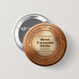 Badge Rond 5 Cm Médaille de bronze réaliste 3D personnalisable et