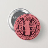 Badge Rond 5 Cm Médaille de Saint Benoît (Devant & derrière)
