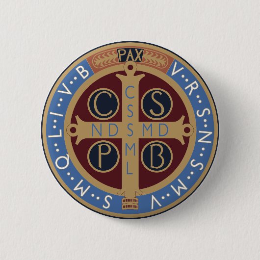 Badge Rond 5 Cm Médaille de saint Benoît (Devant)
