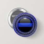 Badge Rond 5 Cm Médaillon de la Ligne Bleue Mince (Devant & derrière)