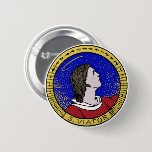 Badge Rond 5 Cm Médaillon de St Viateur de Lyon le catéchiste (LD