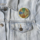 Badge Rond 5 Cm Médaillon élémentaire de croix celtique (En situation)