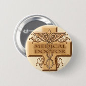 Badge Rond 5 Cm Médecin croisé (Devant & derrière)