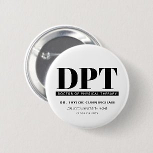 Badge Rond 5 Cm Médecin DPT moderne personnalisé de thérapie physi