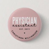 Badge Rond 5 Cm Médecin personnalisé Assistant PA Graduation (Devant)