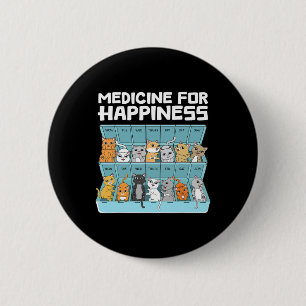 Badge Rond 5 Cm Médecine Du Bonheur Chats Cadeau Pour Hommes Femme