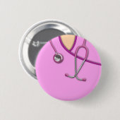 Badge Rond 5 Cm Médicale rose frotte (Devant & derrière)