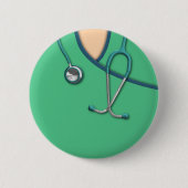 Badge Rond 5 Cm Médicale vert frotte (Devant)