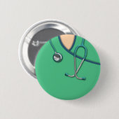 Badge Rond 5 Cm Médicale vert frotte (Devant & derrière)