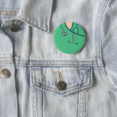 Badge Rond 5 Cm Médicale vert frotte (En situation)