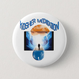 Badge Rond 5 Cm Méditation de Kosher