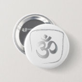 Badge Rond 5 Cm Méditation du mantra Om ou Aum (Devant & derrière)