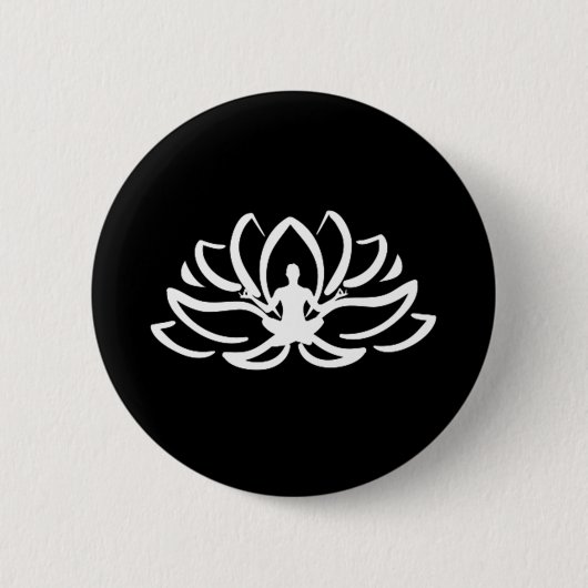 Badge Rond 5 Cm Méditation du yoga Lotus (Devant)