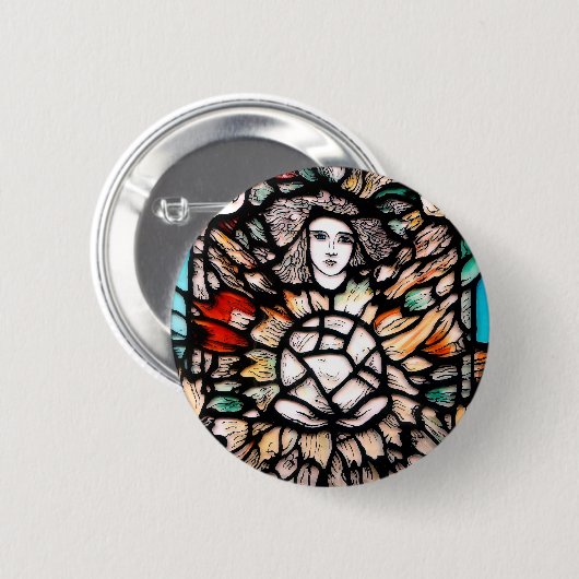 Badge Rond 5 Cm Méditation en couleurs (Devant & derrière)