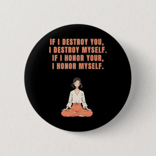Badge Rond 5 Cm Méditation Yoga Citations de pensée positive Stick