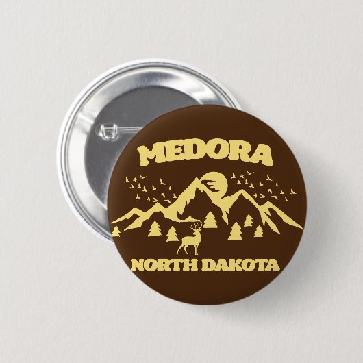 Badge Rond 5 Cm Medora, Dakota du Nord (Devant & derrière)