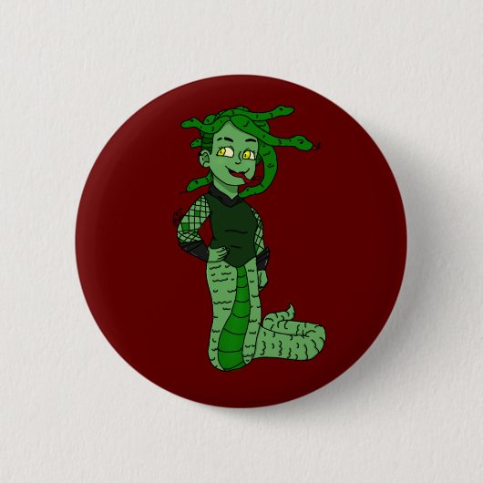 Badge Rond 5 Cm Medusa Snake (Devant)