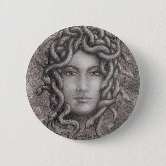 Badge Rond 5 Cm Méduse (Devant)