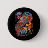 Badge Rond 5 Cm Méduses (Devant)