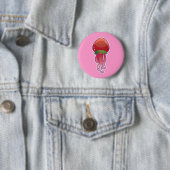 Badge Rond 5 Cm Méduses de fraise (En situation)