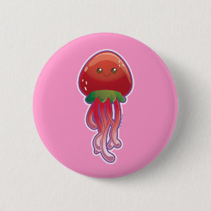 Badge Rond 5 Cm Méduses de fraise