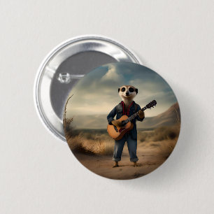Badge Rond 5 Cm Meerkat Country Et Artiste Occidental,