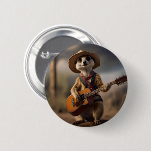 Badge Rond 5 Cm Meerkat Éclatant Une Berceuse De Pays,