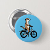 Badge Rond 5 Cm Meerkat en vélo (Devant & derrière)