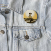 Badge Rond 5 Cm Meerkat mignon (En situation)