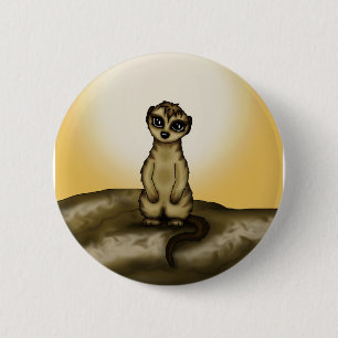 Badge Rond 5 Cm Meerkat mignon