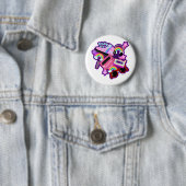 Badge Rond 5 Cm Mega Neon 80s Design (En situation)