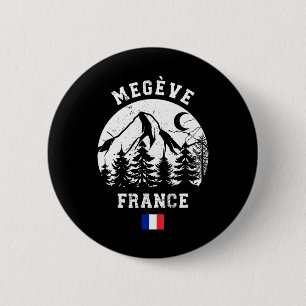 Badge Rond 5 Cm Megève France Alpes Station de ski alpin Ski franç